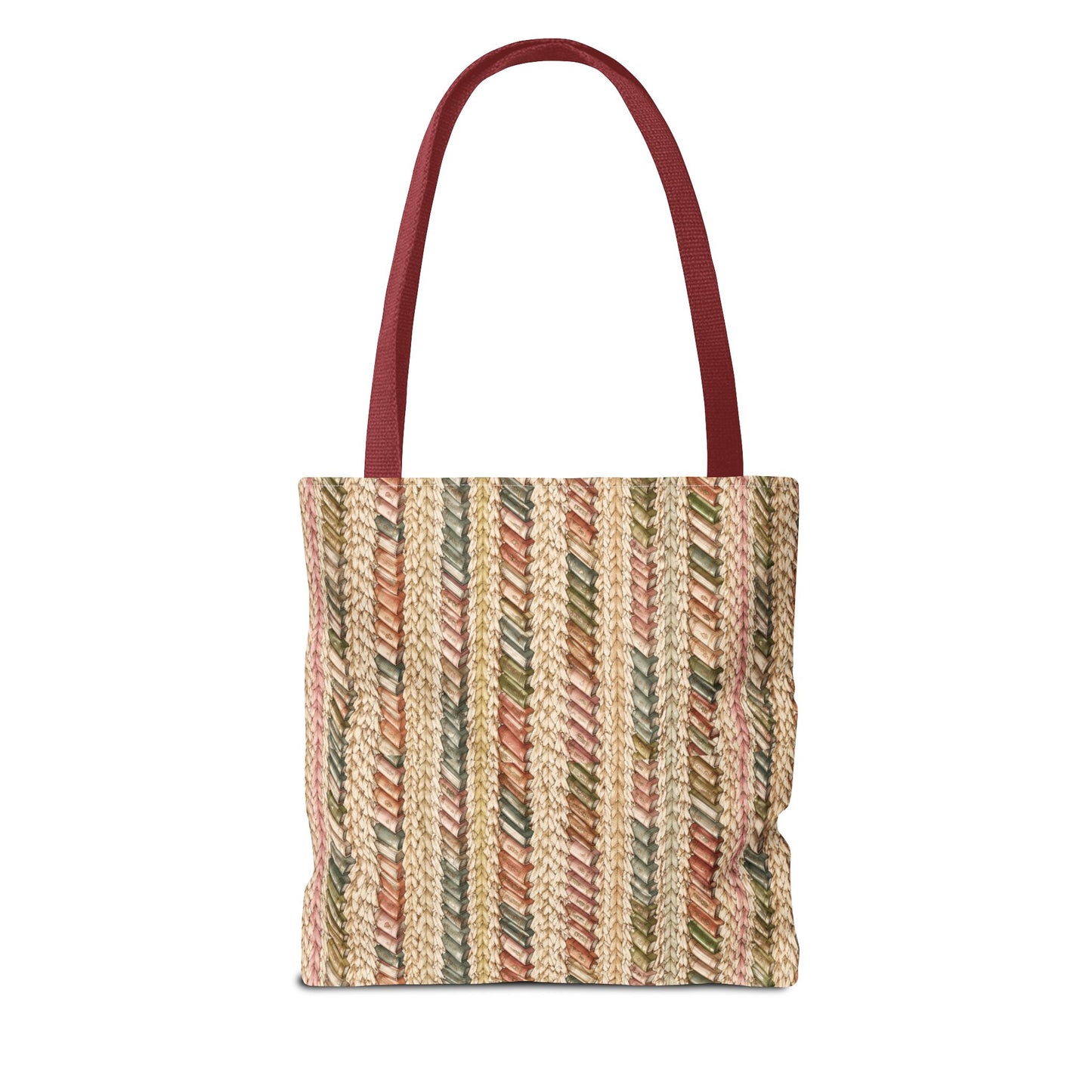 Textured Striped Rope Pattern Tote Bag — Rustic Boho Everyday Shopper