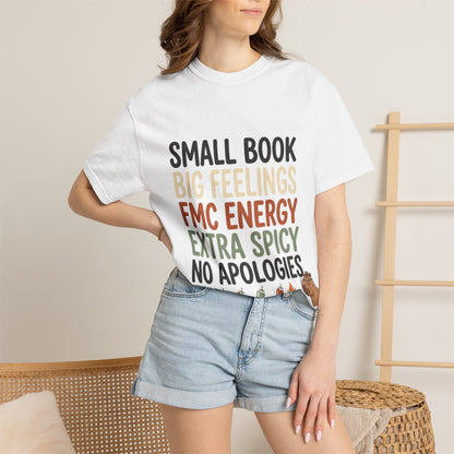 T-Shirt — "Small Book, Big Feelings, FMC Energy" Funny Literary Tee