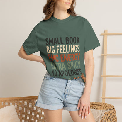 T-Shirt — "Small Book, Big Feelings, FMC Energy" Funny Literary Tee
