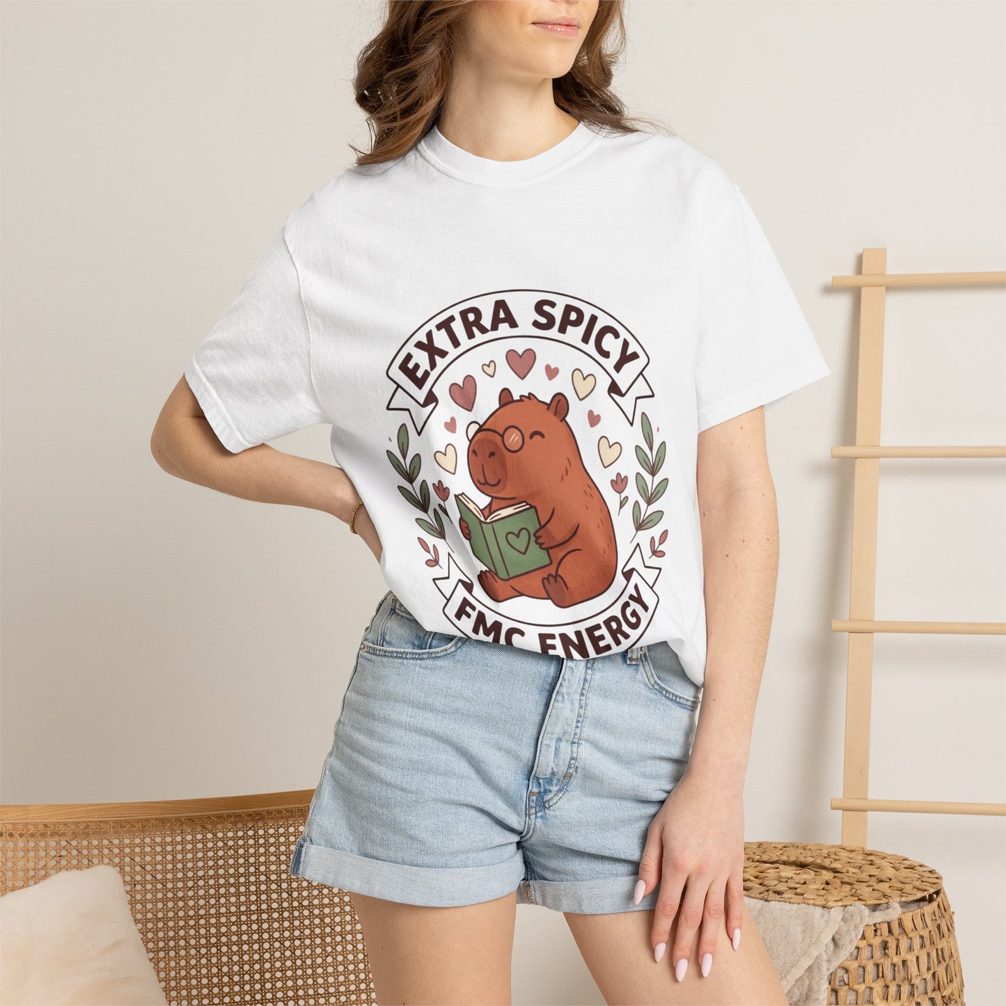 Extra Spicy FMC Energy T-Shirt — Cute Reading Bear Graphic Tee